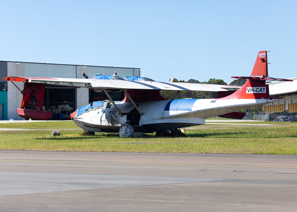 The Catalina Flying Memorial Ltd’s PBY-6A VH-CAT looking sorry for herself at Bankstown Airport in October last yearPaul McCarthy 