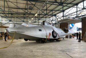 PBY-5A Catalina 16-212 arrives at the Nationaal Militair Museum (NMM) at the old airbase at Soesterberg after its move from Nieuw-Vennep last September Prudent Staal