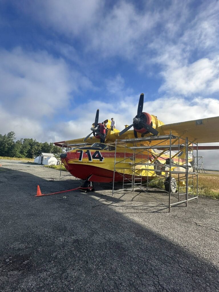 Canso A C-FPQM is readied for engine runs at gander, Newfoundland this summer, a prelude to flight hopefullyIan White