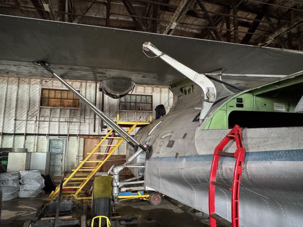 CF-NJL, the so-called ‘Ghost of Gananoque’, as photographed by Dr Nick Blackman last summer. Note the rare hoist in place by the port cargo hatch