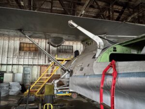CF-NJL, the so-called ‘Ghost of Gananoque’, as photographed by Dr Nick Blackman last summer. Note the rare hoist in place by the port cargo hatch
