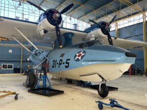 Former RCAF Canso A N315KM in her hangar at Dekelia-Tatoi airfield, Athens last February as seen by David Legg and Jeff Boyling David Legg