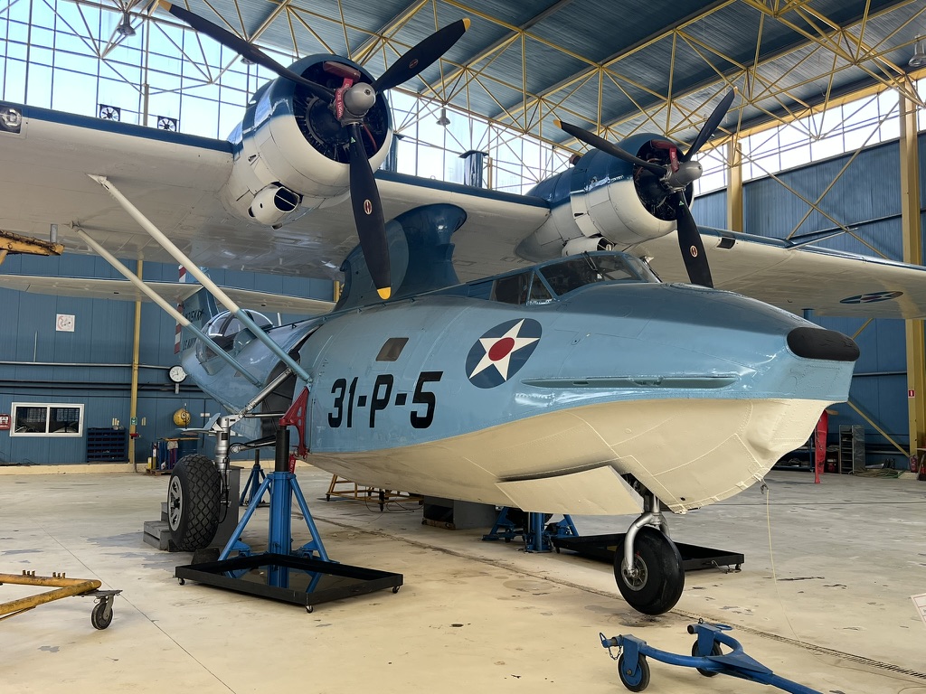 Former RCAF Canso A N315KM in her hangar at Dekelia-Tatoi airfield, Athens last February as seen by David Legg and Jeff BoylingDavid Legg