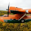 Canso A C-FNJE about to alight on Sturgeon Lake in north-western Alberta in September last year FARS